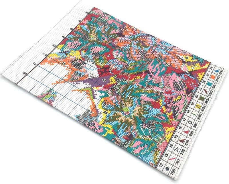 Maydear Cross Stitch Kits for Adults Stamped Full Range of Cross Stitching Needle Punch Embroidery Kits for Beginners DIY 11 CT 3 Strands 12×12 inch - Colorful Parrots - Image 3
